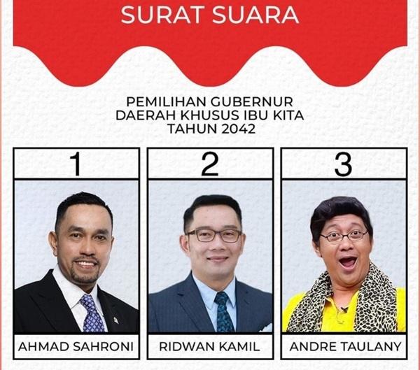 Andre Taulany Diisukan Maju Pilkada Jakarta, Ridwan Kamil Dukung Penuh