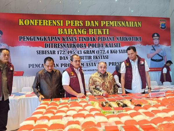 Apresiasi Polda Kalsel Musnahkan 172,4 Kg Sabu, Habib Aboe: Narkoba Musuh Bersama Bangsa