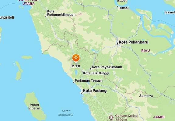 Pasaman Diguncang Gempa Darat M 3,8, Getaran Terasa hingga Bukittinggi