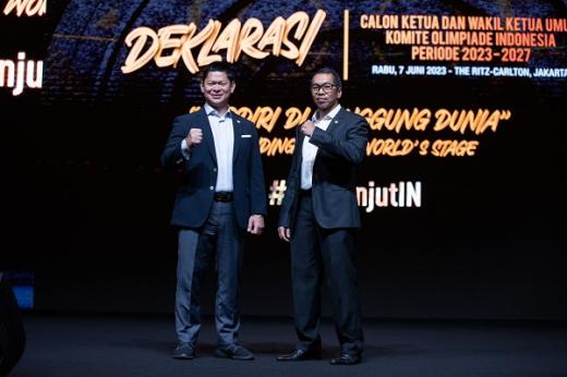 Standing on the World’s Stage, Okto - Ismail Ning Deklarasi di Bursa Ketum-Waketum NOC Indonesia 2023-2027