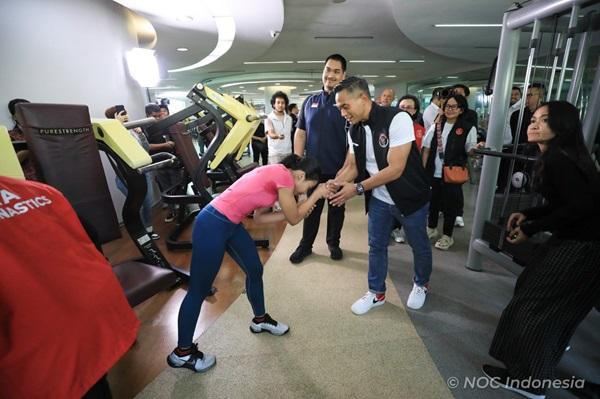 CdM Anindya Bakrie Pantau Kesiapan Atlet Senam Jelang Olimpiade 2024 Paris