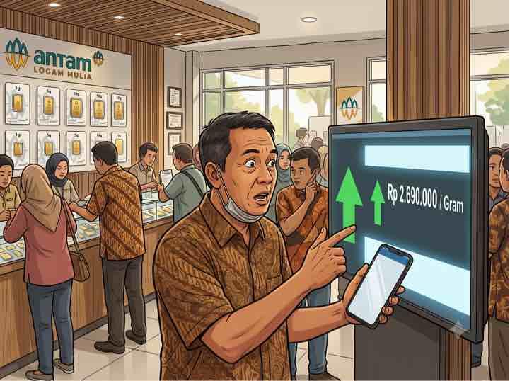 Melambung Tinggi, Harga Emas Antam Tembus Rp2.690.000 per Gram Akhir Pekan Ini