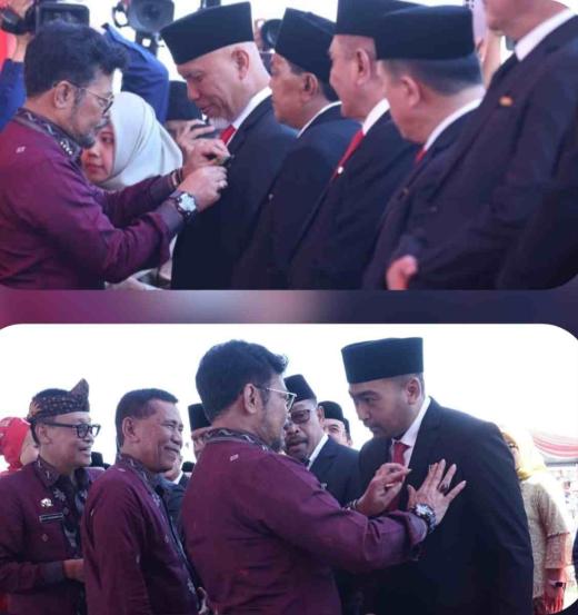 Gubernur dan Wagub Sumbar Terima Penghargaan Satyalancana Wira Karya dari Presiden RI