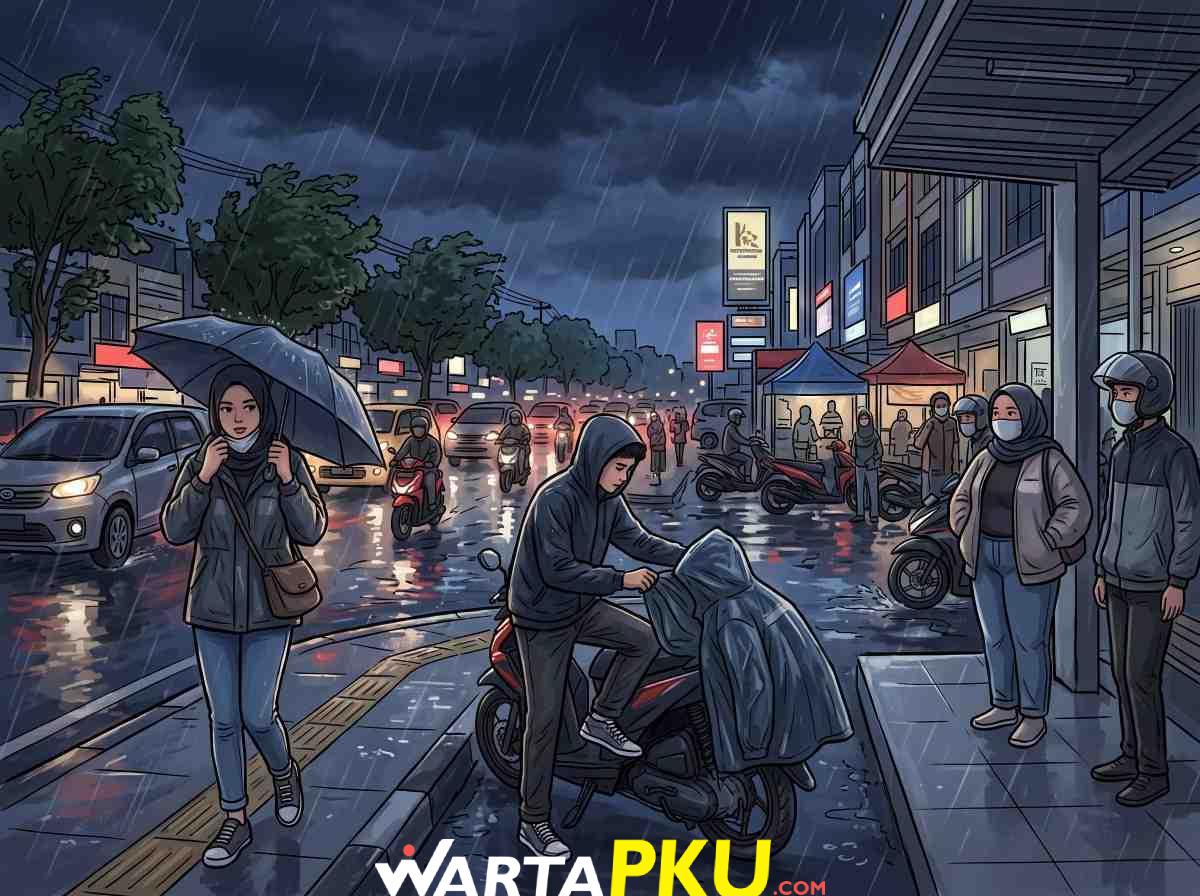 BMKG Peringatkan Cuaca Ekstrem di Pekanbaru, Hujan Lebat Hantam Ibukota Malam Ini