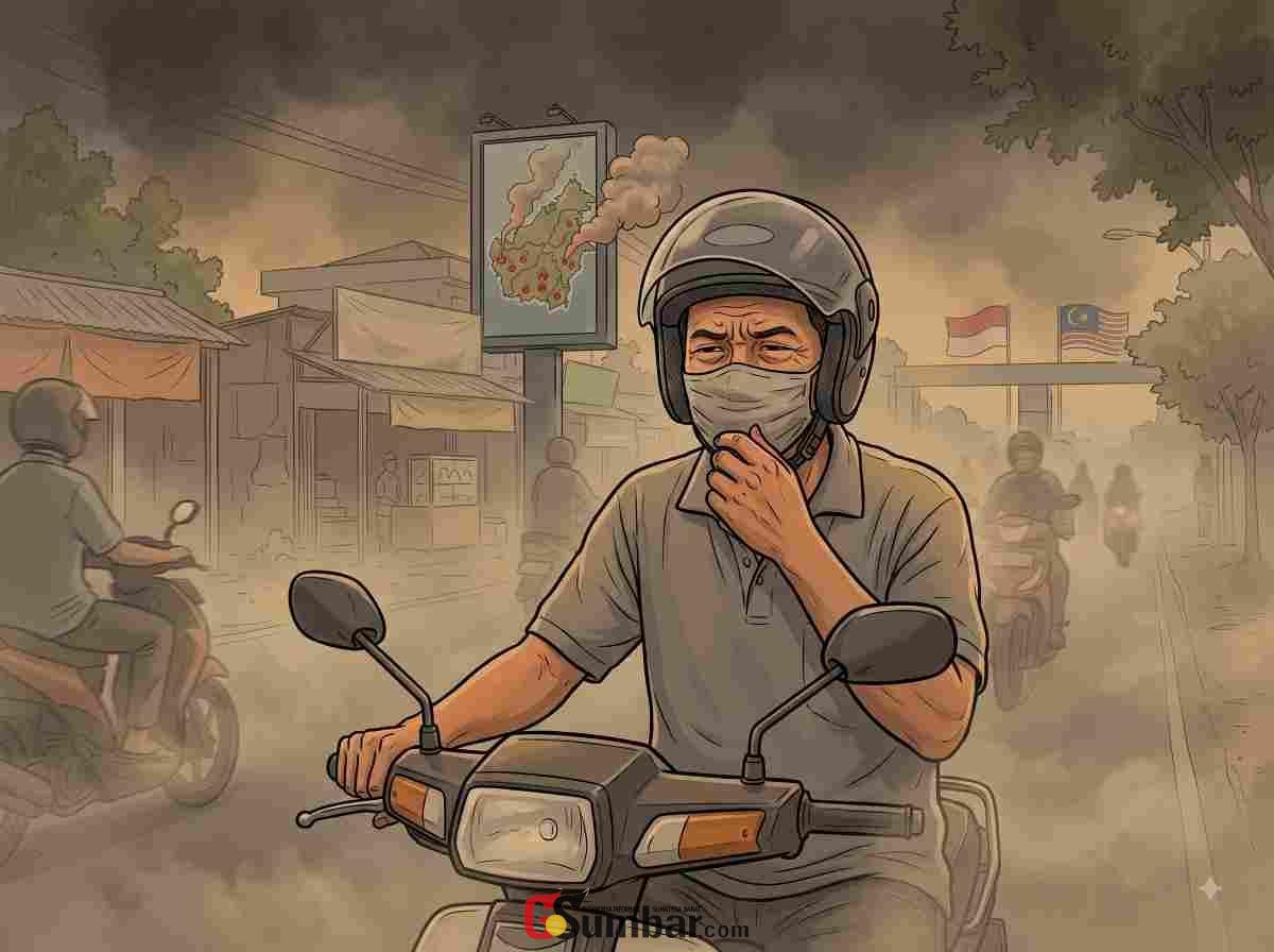 Cuaca Kering Landa Kalimantan, Asap Tebal Terbawa Angin hingga ke Wilayah Sarawak