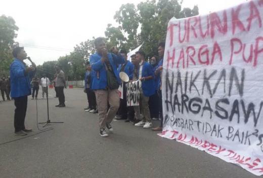 Pupuk Mahal, Harga Sawit Tercekik, Aliansi Mahasiswa Pasbar Gelar Unjuk Rasa