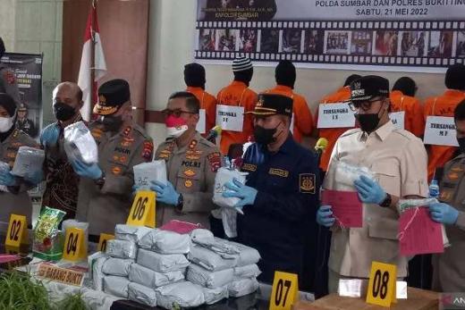 Polres Bukittinggi Amankan 41,4 Kilogram Sabu-sabu Senilai Rp62,1 Miliar
