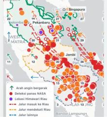 Waspada Asap Lintas Wilayah, Satelit Lacak Pergerakan Angin ke Arah Riau
