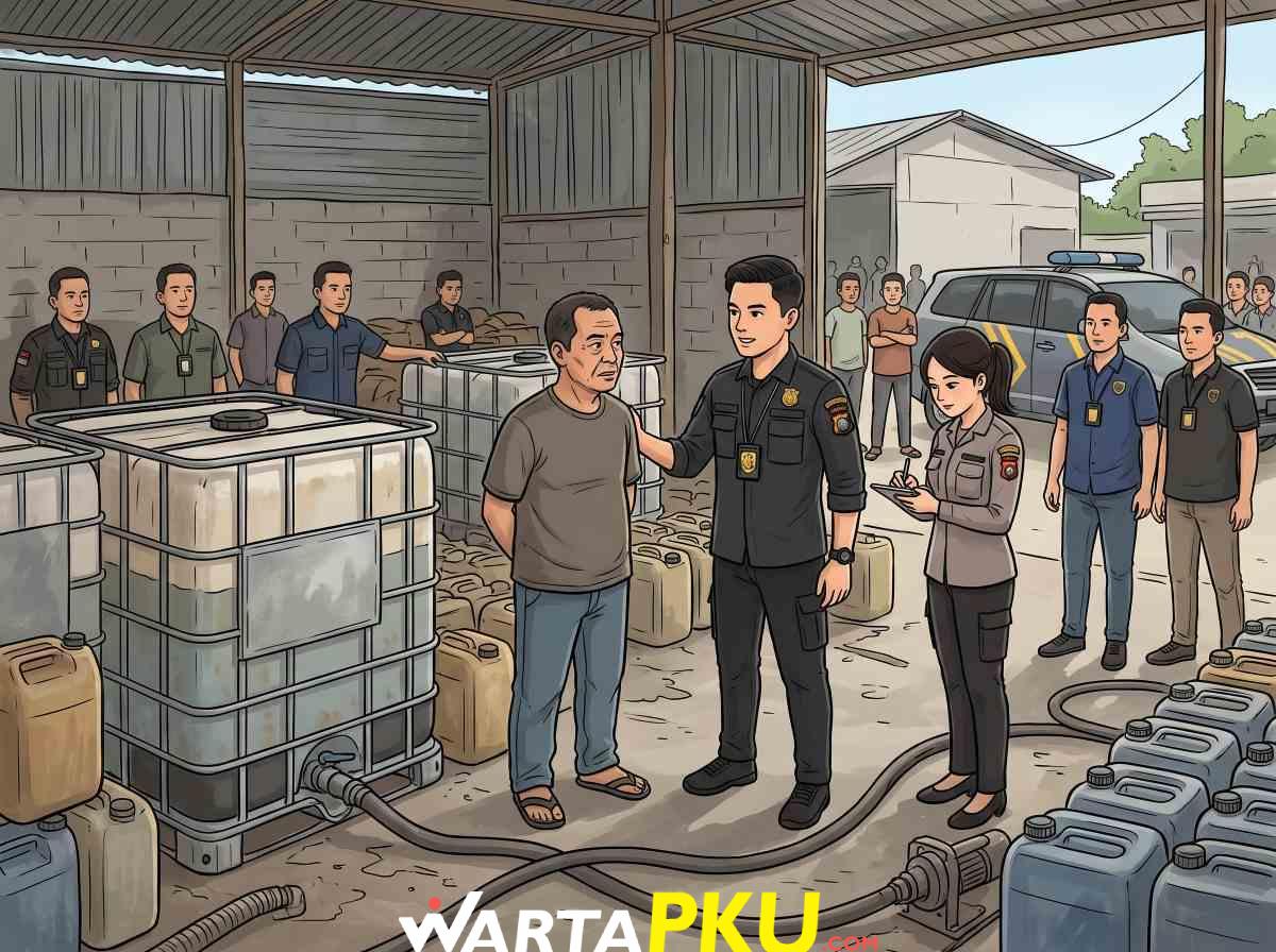 Polda Riau Gerebek Gudang Penimbunan BBM di Tenayan Raya Pekanbaru, Ribuan Liter Bio Solar Disita