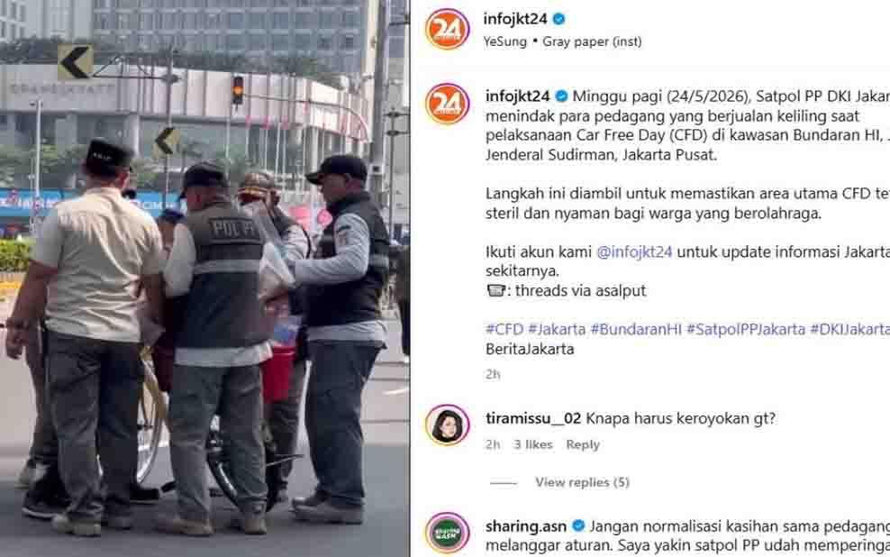 Evaluasi Satpol PP DKI Usai Viral Insiden Tarik Menarik dengan Pedagang CFD di Kawasan Bundaran HI