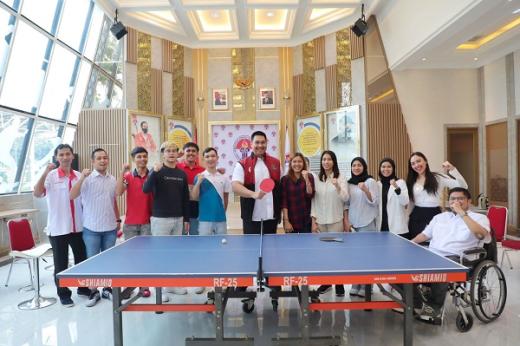 Terima Atlet Elite Tenis Meja, Menpora Dito Minta Para Atlet Tetap Semangat dan Fokus Berlatih