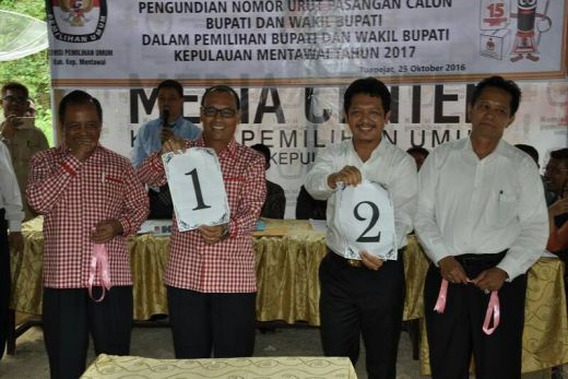 Ini Hasil Pengundian Nomor Urut Pasangan Calon Bupati Kepulauan Mentawai
