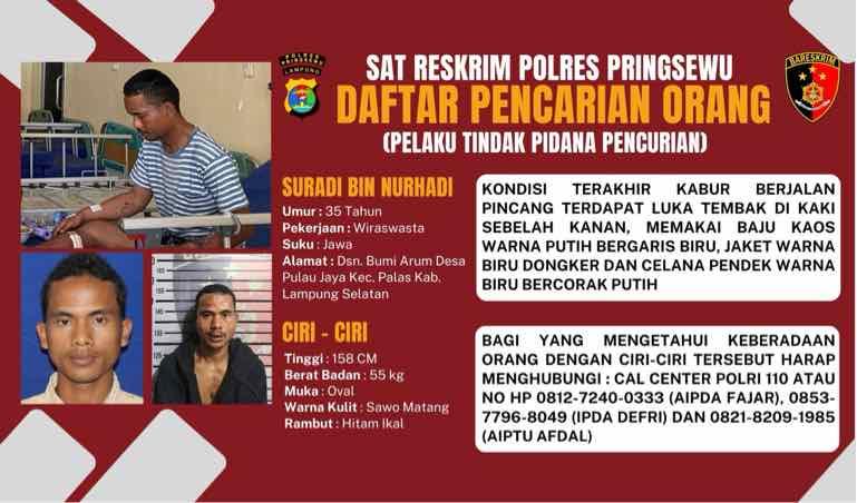 Drama Pelarian Ganden Si Raja Curanmor, Lolos dari Rumah Sakit dengan Kaki Tertembak
