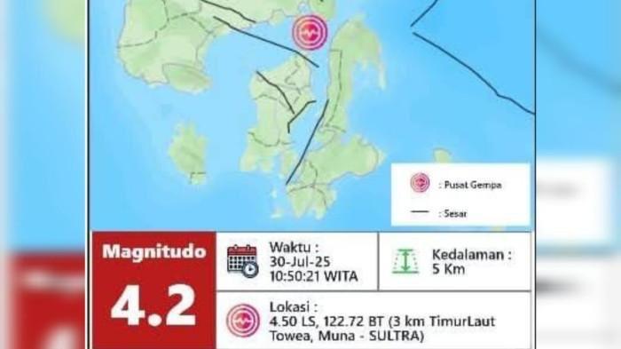 Tiga Gempa Guncang Towea, Dua Gedung Layanan Publik Retak, Warga Diimbau Waspada